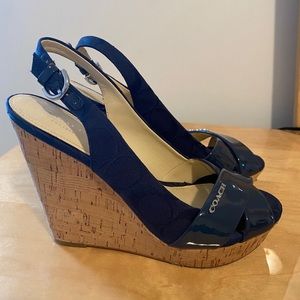 Coach “Jessy” Navy Wedges